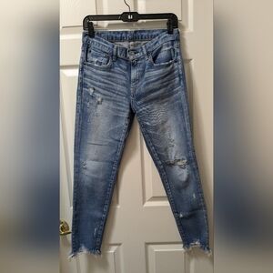 MOUSSY VINTAGE Lenwood Cropped Skinny Jeans size 27 light wash denim blue